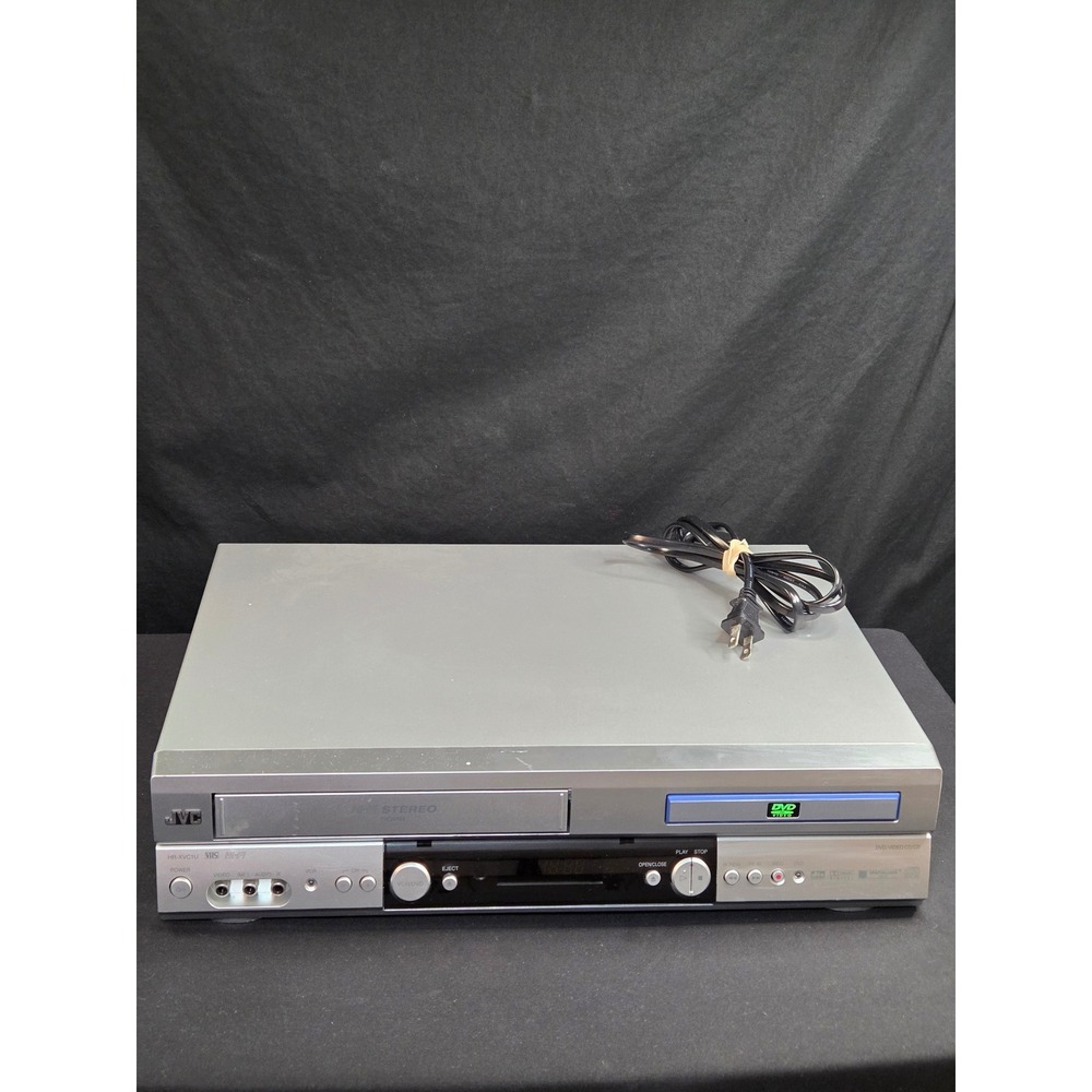 JVC HR-XVC1U DVD VCR Combo Player Hi-Fi Stereo VHS 4-Head Silver 2002 TESTED